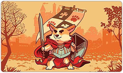 Inked Playmats Warrior Corgi Playmat Inked Gaming TCG Game Mat for Cards