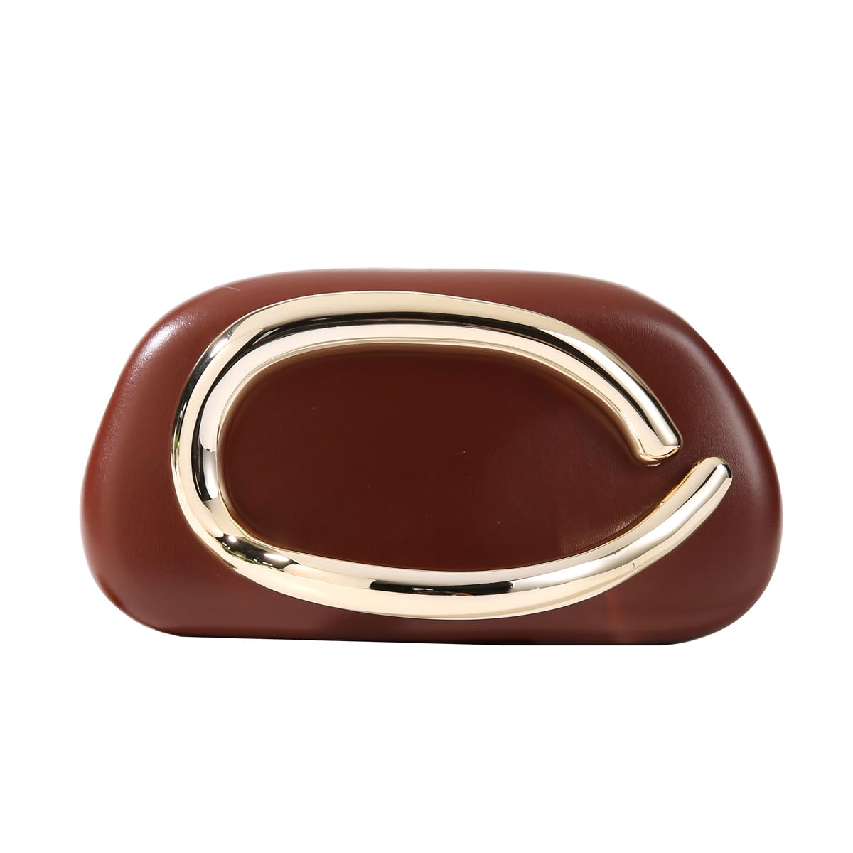 Dreubea Minimalist Gold-Tone Art Deco Clutch Bag – Elegant Metallic Accent Evening Handbag Purse for Women