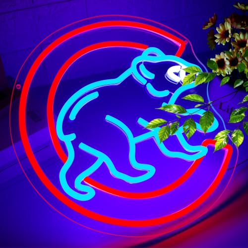 Image of Baseball Neon Sign for Wall Decor Baseball Team Neon Light for Man Cave