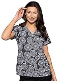 Med Couture Women's V-Neck Vicky Print Top, Pinwheel, Small
