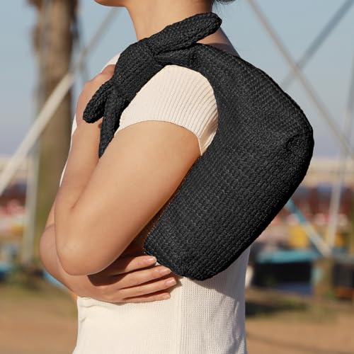 Straw Bow Clutch Purse for Women