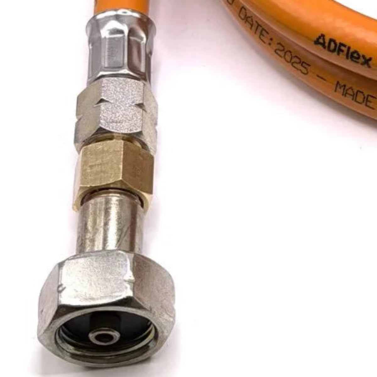 LPG Hochdruck-Gasschlauch-Set orange 80cm - 27mm Clip-On Gasflaschenadapter und 16mm Camping Gasabsperrventil