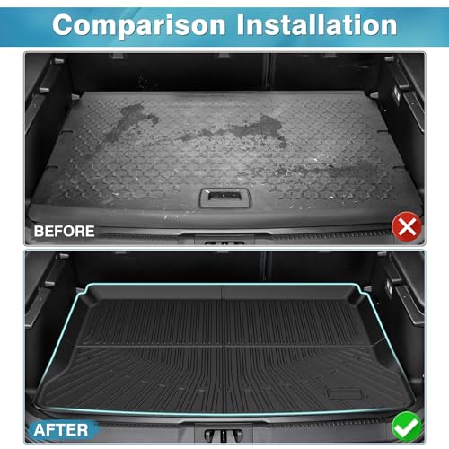 Image of Mixsuper Cargo Liner for Ford Bronco Sport 2021-2026 (w /Full Size Spare Tire), Trunk Mat for Bronco Sport Accessories Cargo Mat Rear Trunk Liner Black