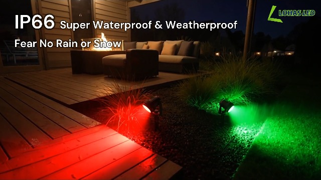 Image of L LOHAS LED 5W Dusk to Dawn Outdoor Spotlight 6000K Landscape Light 4 Pack | Outdoor Spotlights with Dusk to Dawn Sensor, Waterproof Landscape Lights for Yard, Garden, House and Tree Decoration
