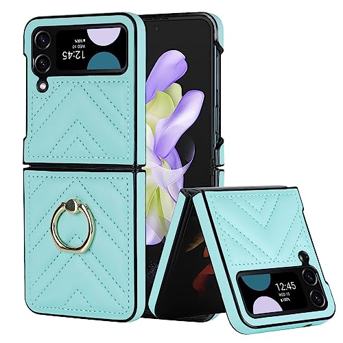 Coque Samsung Z Flip 4 résout les chutes avec son anneau en cuir luxe