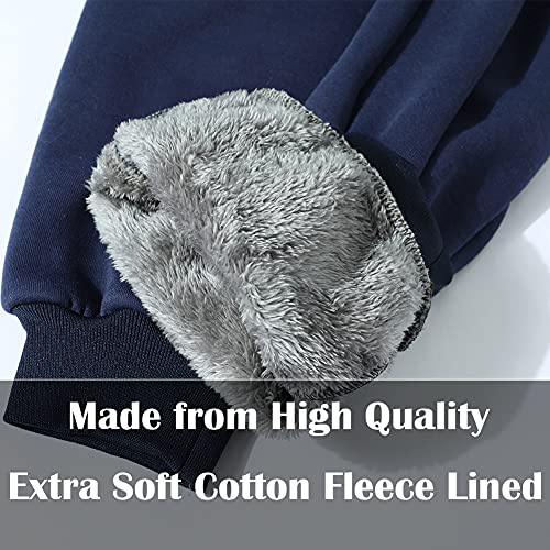 MACHLAB Men's Winter Fleece Joggers Pants Sherpa Lined Sweatpants Warm Thick Track Pants4
