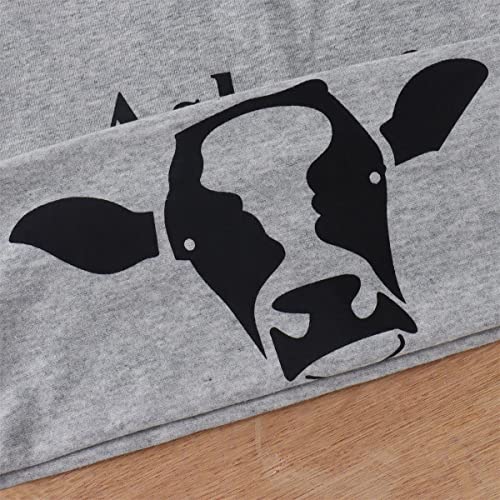 Modntoga Baby Boy Ask Me About My Moo Cow Shirt T-Rex Ranch T-Shirt Kids Boy Short Sleeve Cow Tops Toddler Funny Dino Tees (Blackcow, 120 (4-5 Years)) #TOP5