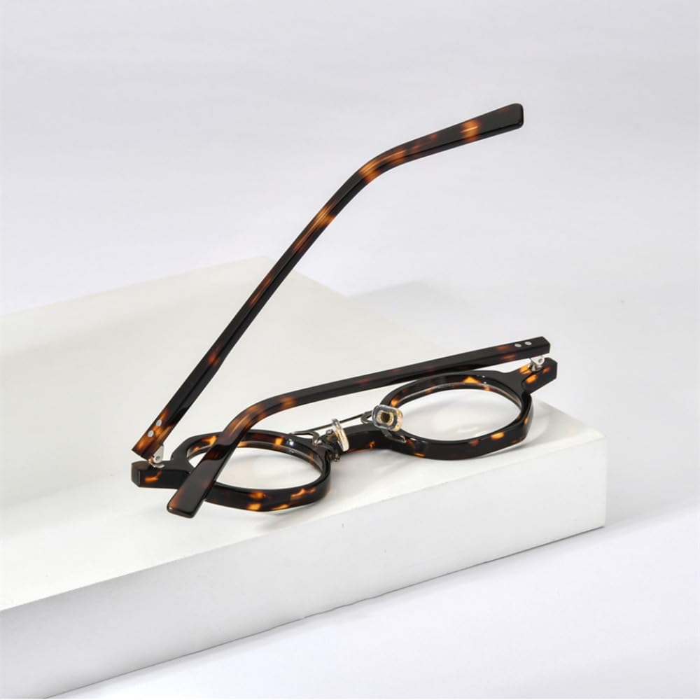 MUTYNE Montura de gafas de acetato para hombre, anteojos redondos Retro Vintage, gafas