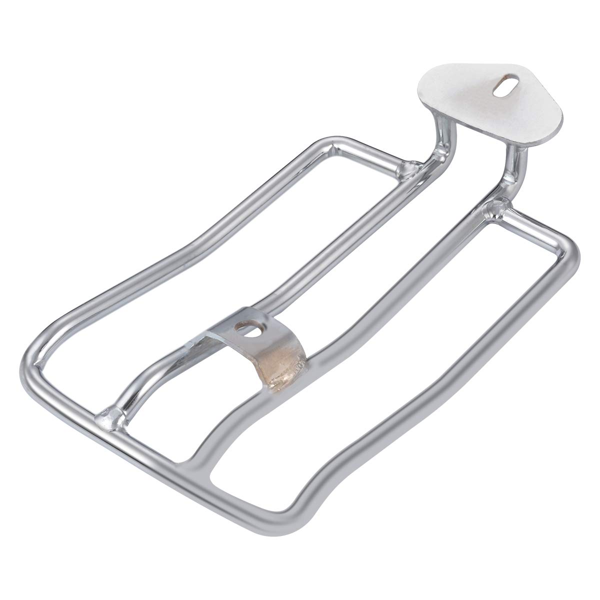 Porte-Bagages Arrière Moto Acier Inoxydable | Style Harley Sportster | Placage Argent Anti-Corrosion | Montage Simple