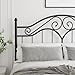 Elephance Headboard for Full Size Bed Frame, Vintage Platform Bed Metal Headboard Only, Height Adjustable, Sturdy and Stable, Full Size, Easy Assembly, Black