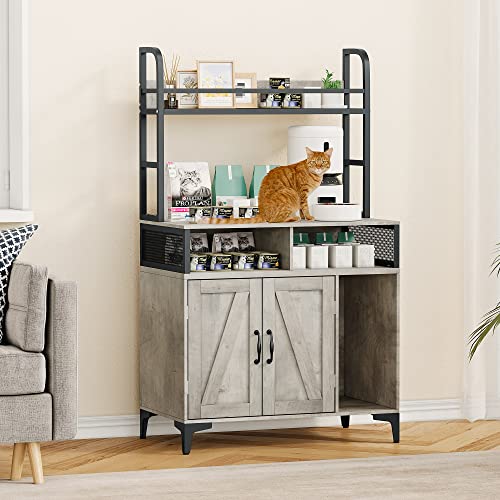 CuisinAid Caixa de areia para gatos com prateleiras e portas, grande caixa de areia oculta para gato