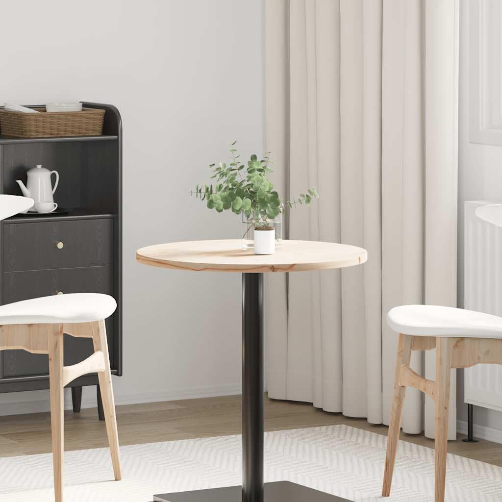 vidaXL Piano tavolo, 60 cm di diametro x 2,5 cm di spessore, Legno massello di pino, Rotondo, Piano sostitutivo per tavolo da caffè o da pranzo, Arredo casa, Senza montaggio