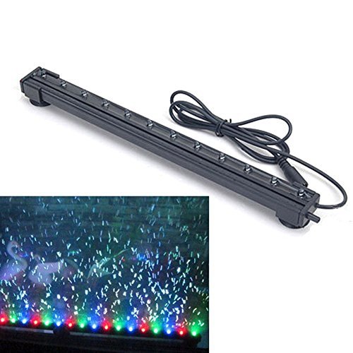 Redlution Aquarium Fish Tank Submersible LED Light Bar Lamp Waterproof Air Pump Bubble Light Energy Saving LED Fish Tank Aquarium Bar Stick Strip (Colourful, 12 LED 31cm) — image 1
