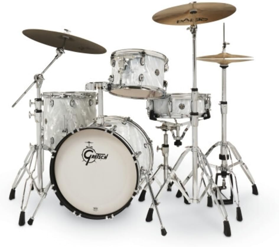 Gretsch Drums Catalina Club CT1-J484 4-piece Shell Pack with Snare Drum - White Satin Flame