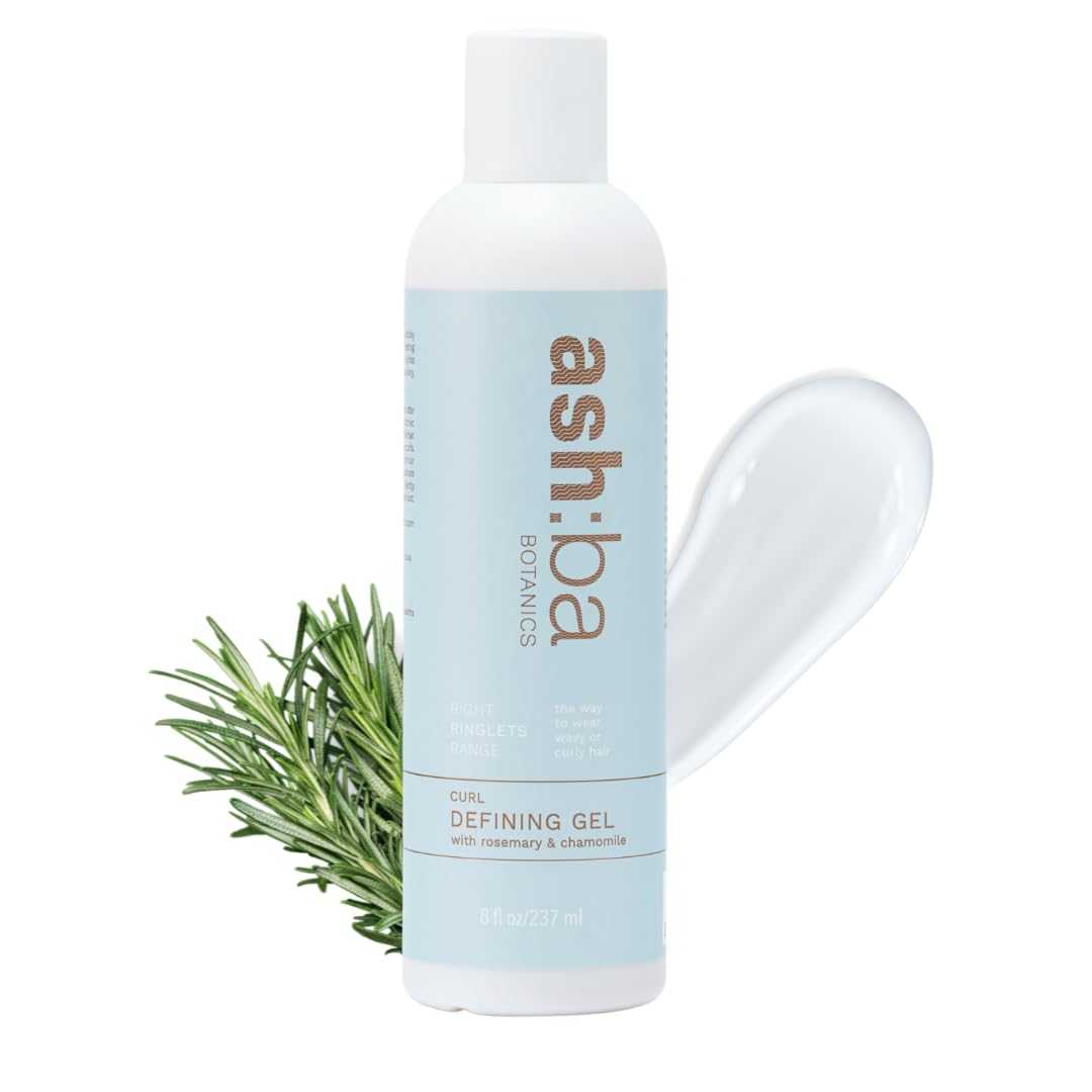 Ashba Botanics Curl Defining Gel (237 ML) | Curly hair gel for natural curls | Reduces Frizz, Medium-Strong Hold with Rosemary, Jojoba | For Men & Women | Paraben, Silicone Free | Premium Ingredients