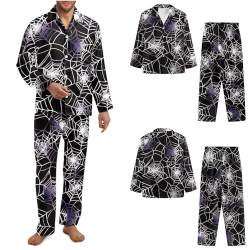 Halloween Pajamas Couples Matching Outfits Men Pajama Sets Long Sleeve Button Down Sleepwear Soft Pjs Lounge Sets with Pockets Sleep Wear Night Wear4