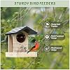 MIXXIDEA Wooden Deck Bird Feeder for Railing, Balcony Deck Bird Feeders for Outside, Sturdy Birds Feeder for Attracting Wild Birds (1pack) - 3