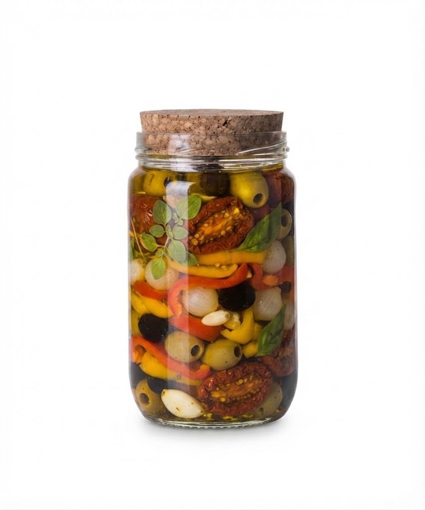 Vaso Tondo in Vetro per Conserve 720 ml con Tappo in Sughero