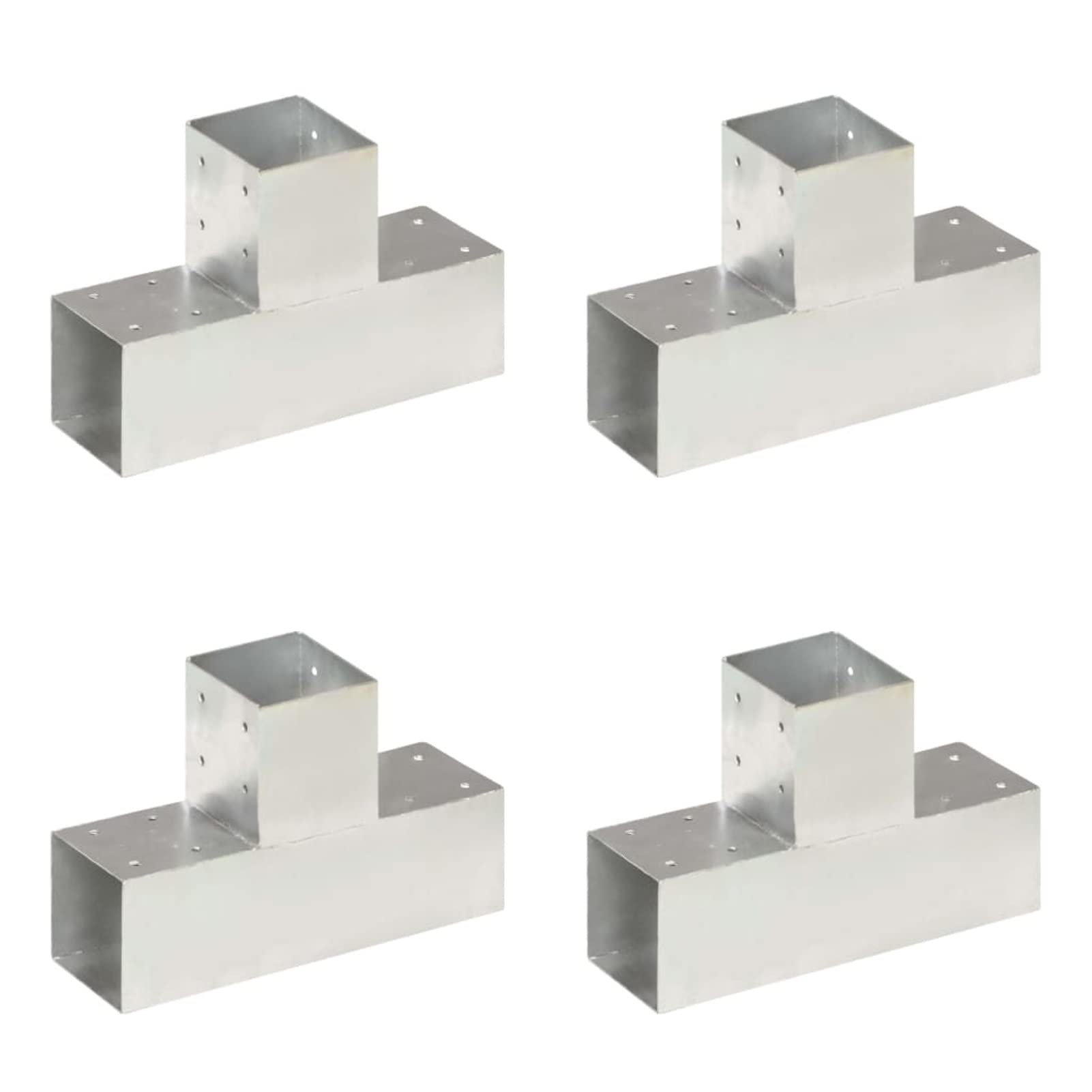 Conectores de Postes en T 4 uds, Anclajes, Postes, Connex, Metal galvanizado 91x91 mm