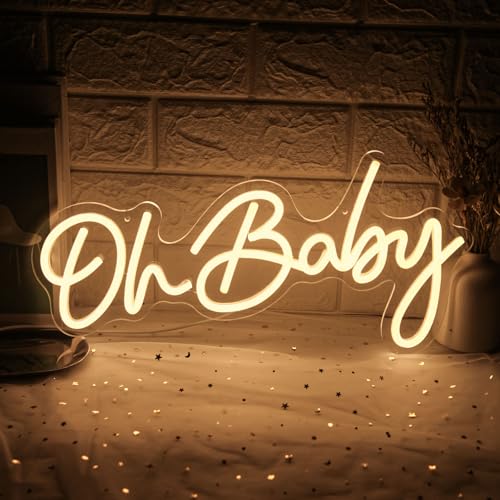 Oh Baby Neon Sign for Backdrop Dimmable Baby Shower LED Neon Lights