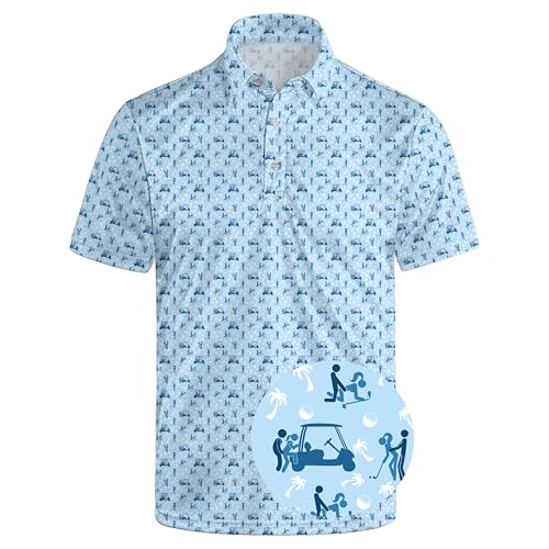 Funny Golf Shirts For Men Moisture Wicking Funny Golf Polo Shirts Quick Dry Short Sleeve Polo Shirts For Men