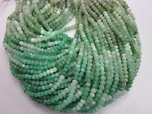 Chrysoprase micro faceted rondelle 4mm pierre naturelle pour collier et bracelet DIY