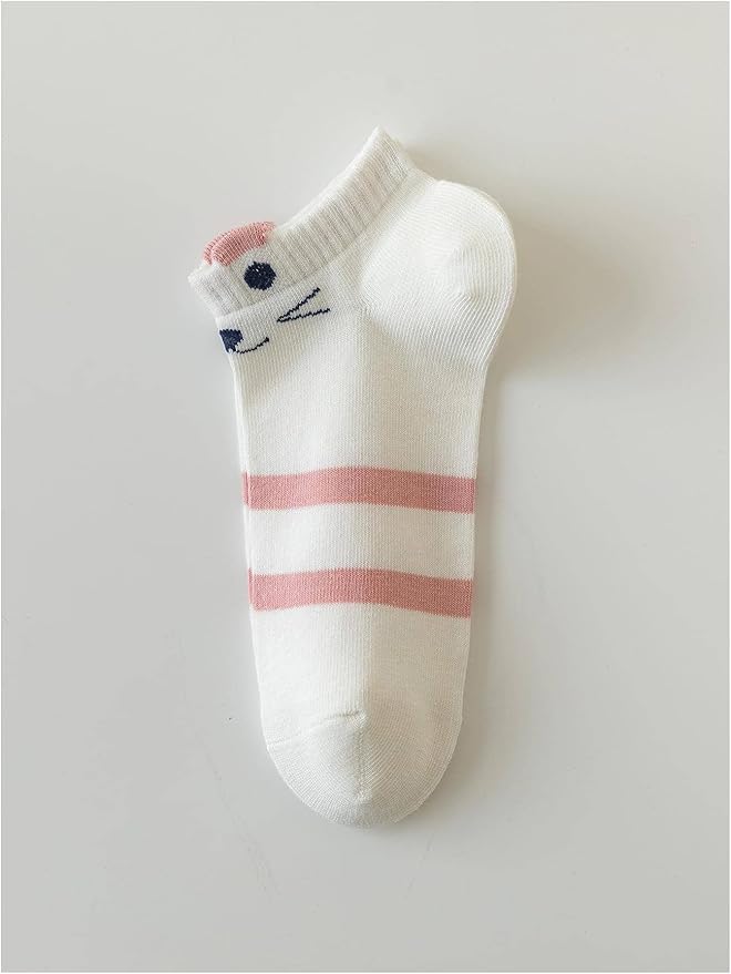 SoxLife Women’s Ankle Socks – 5 Pair Pack | Cute Smile Face Design | Soft Cotton Breathable Low-Cut Socks for Girls & Women - Image 7 thumbnail