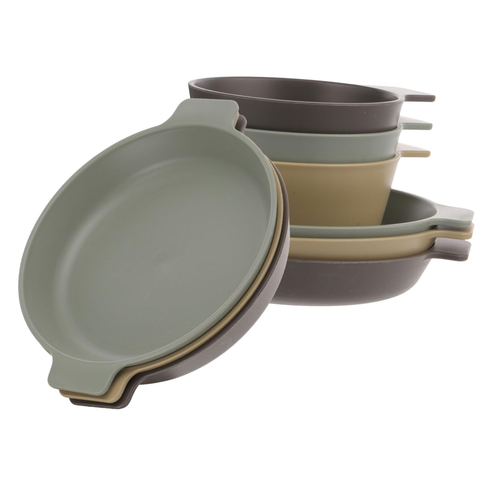 Yardwe Kit Vaisselle de Camping 1 Set en Plastique Réutilisable, Assiettes et Bol Légers, Facile à Nettoyer, Portable pour Pique-niques et Restaurant