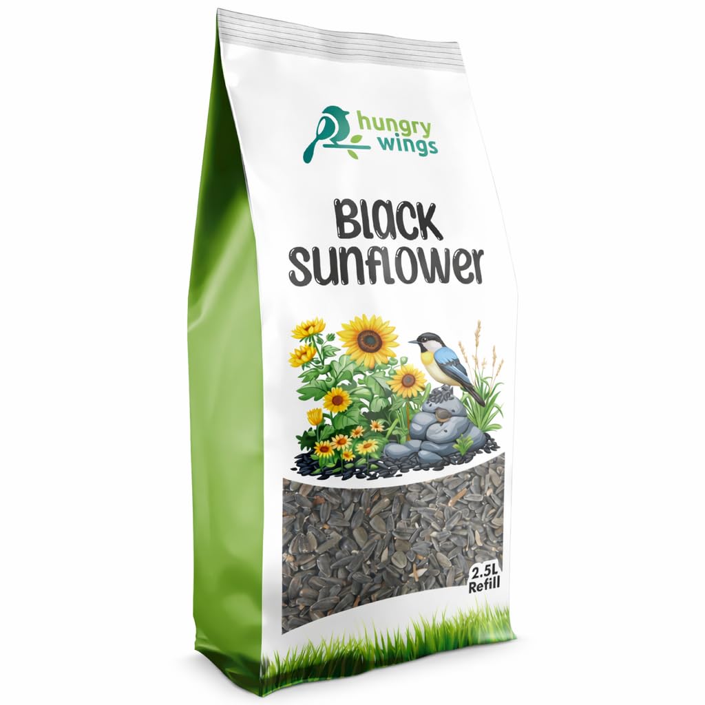 Hungry Wings Wild Bird Food 2.5L Refill Bag (Black Sunflower)