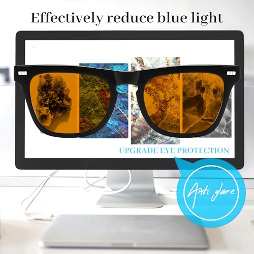 Image of FEISEDY Fashion Blue Light Blocking Glasses for Men Women Computer Gaming Glasses Anti Eyestrain Sleeping Glasses B1225
