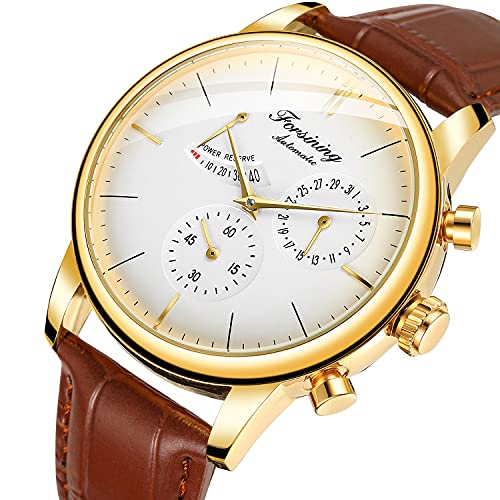 Image of FORSINING Men's Automatic Watch Power Reserve Date Display Fashion Mechanical Wristwatch