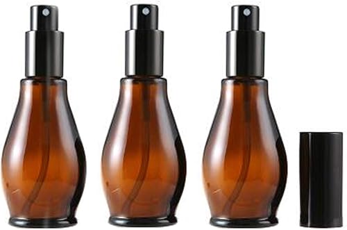 Botellas rociadoras de vidrio ámbar recargables vacías de 1.7 fl oz1.67 onzas, contenedores de aerosol de almacenamiento de perfume cosmético con