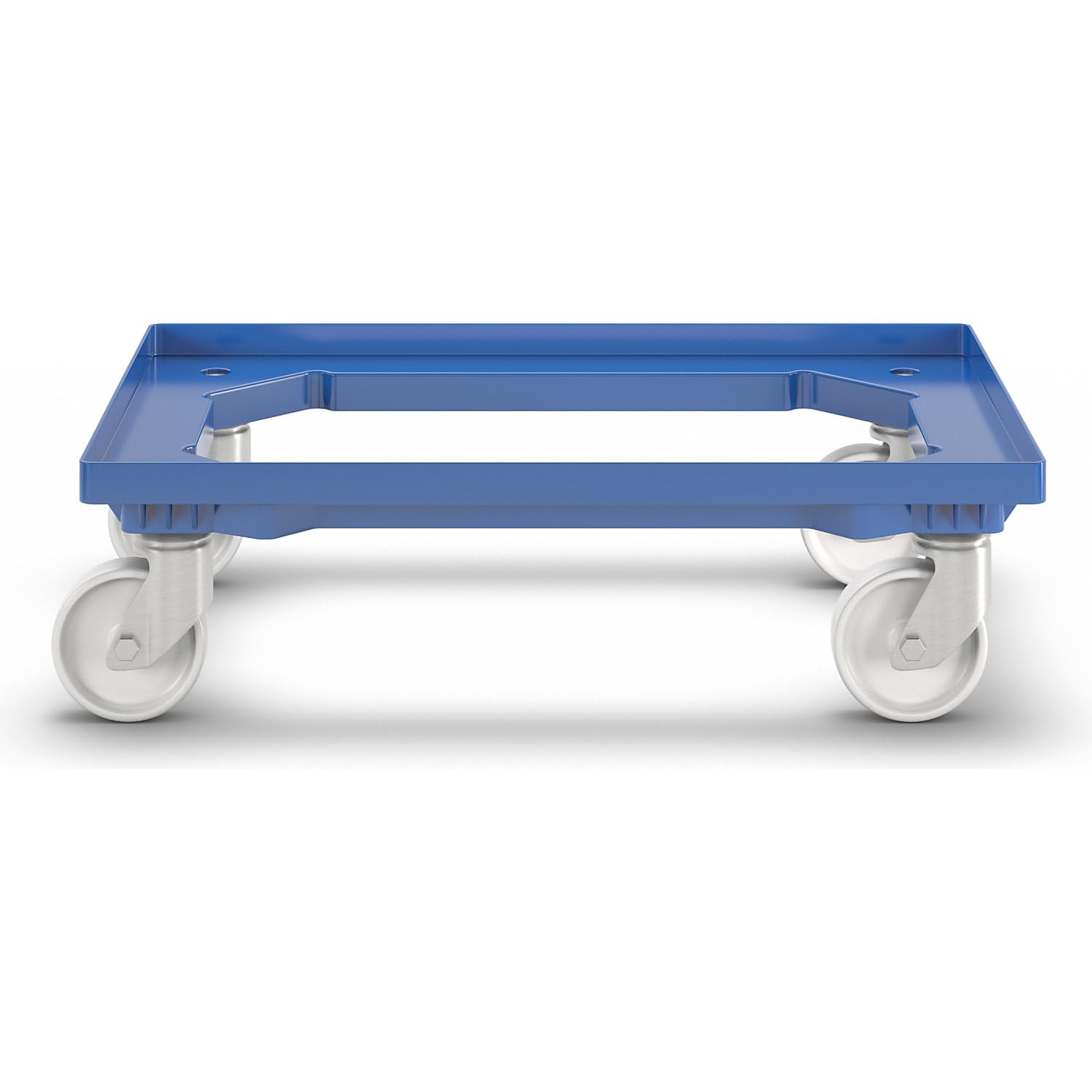 eurokraft | Plateau roulant professionnel | 600 x 400 mm | 4 roulettes pivotantes en polypropylène | bleu