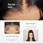 FLYBAO 24inch Glueless Wig Human Hair Pre Plucked Pre Cut 230% Density Closure Wigs Human Hair 5x6 Body Wave HD Lace Front Wigs Human Hair 12A Lace Frontal Wig Bleached Knots Natural Hairline - Image 3