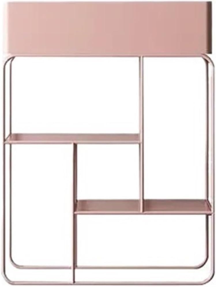 Flower pot stand Modern Minimalist Multi-layer Plant Shelves Indoor Balcony Living Room Floor Stand for Flowers Home Wrought Iron Flowerpot Shelf(Pink)