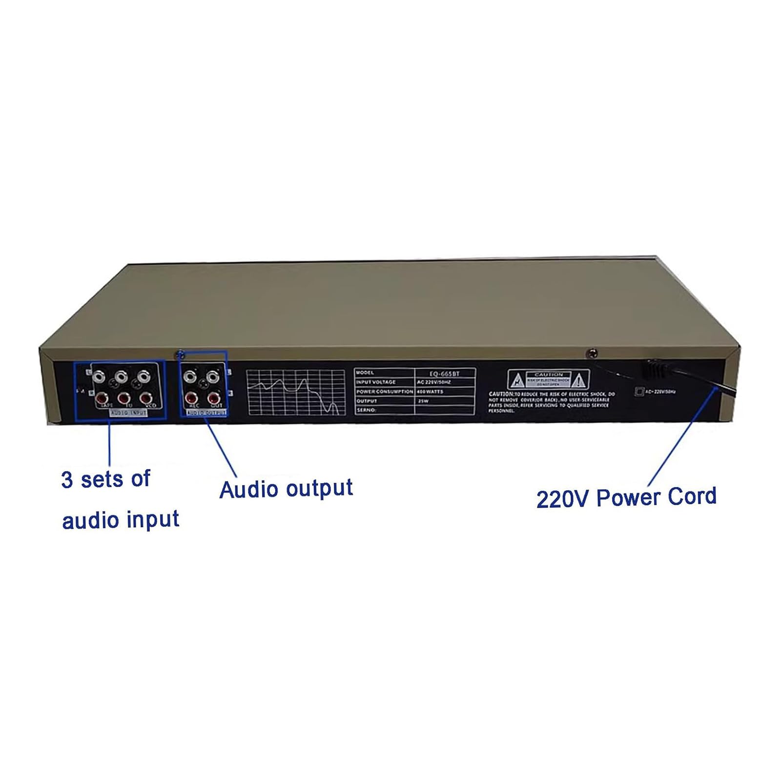 Ecualizador Digital HiFi De 20 Bandas, Ecualizador Estéreo con Ajuste De Efectos Gráficos, Pantalla LED De Espectro, Bluetooth/USB 5.0 Integrado, con Control Remoto, para Estudio De Grabación