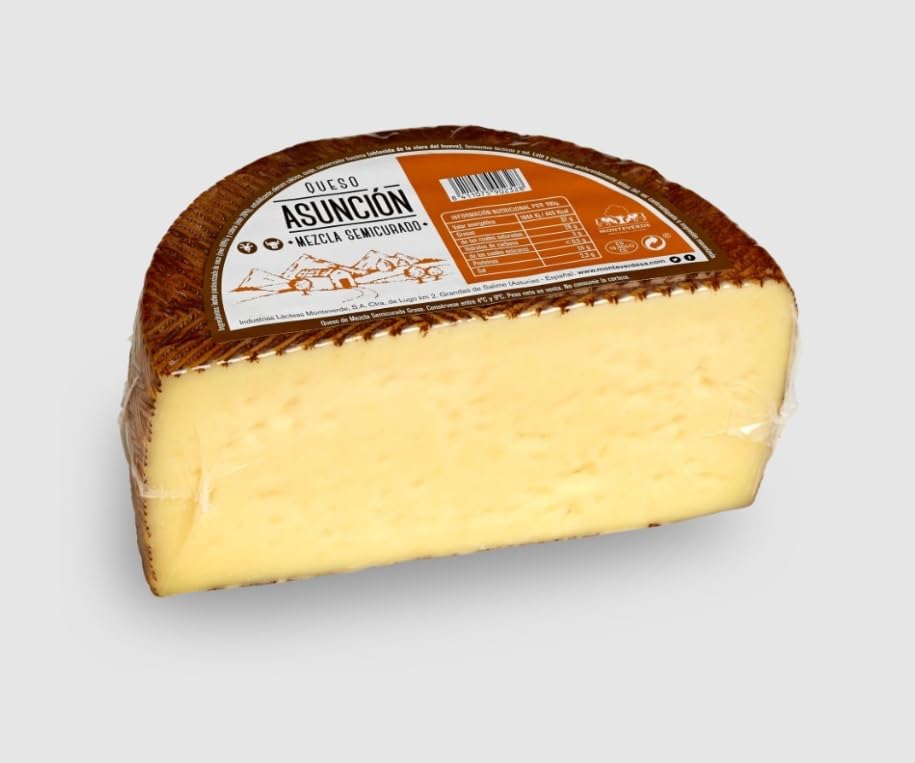 Queso Semicurado de Vaca y Cabra: Descubre la Elegancia Culinaria en Cada Tabla, Donde la Versatilidad y la Autenticidad se Unen para Crear una Experiencia Quesera Inigualable.(1/2 QUESO 1,4KG APROX)