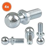 MADE IN GERMANY - Hochwertiger Kugelzapfen ( Kugelkopf ) Form C mit Gewindezapfen und 13mm Schlüsselfläche. Durch die galvanische Verzinkung ist eine hohe Lebensdauer garantiert - kein Rosten!
