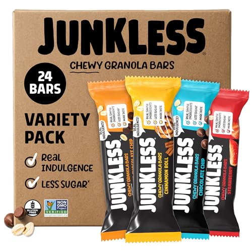 JUNKLESS Classic Chewy Granola Bars Variety Pack