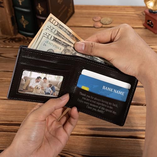 NICEDREAM Engraved Leather Bifold Wallets for Him - Personalized Mens Wallets with Initials and Name4