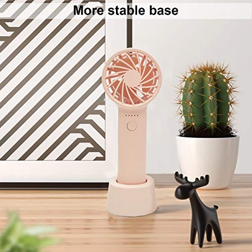 USB Desk Fan with Stand Base & Aromatherapy, Mini Personal Fan 1500mAh Battery Operated Fan 5 Speed Adjustable for Camping, Hiking, Outdoor, Beauty Makeup Fan (pink) - Thumbnail 5