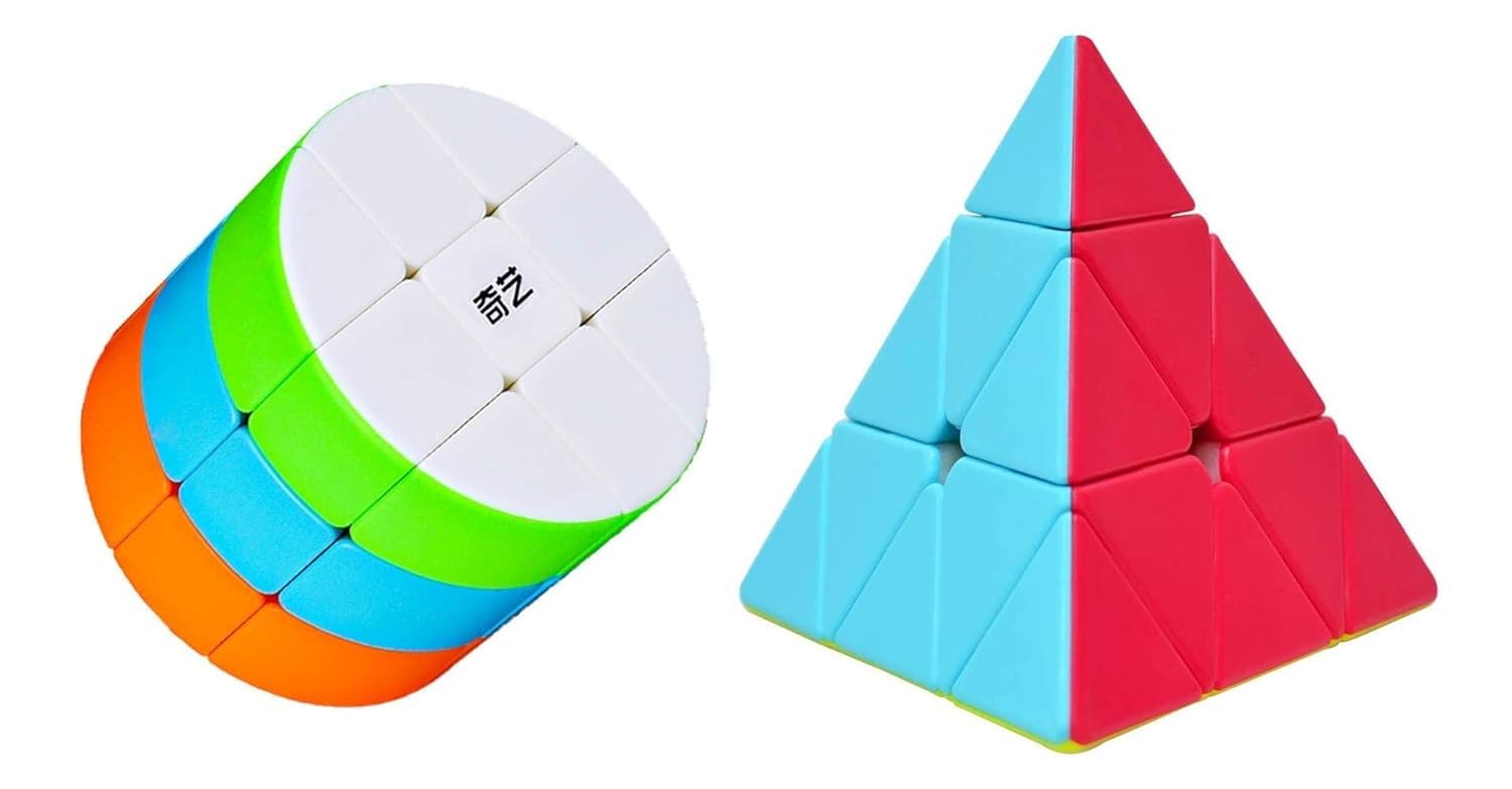 Anika 3x3x3 Cylinder Cube & and Pyraminx Pyramid Triangle High Speed Stickerless Cube Combo Pack of 2 (2 Pieces) (B0CN1GPY94) Amazon Price History, Amazon Price Tracker