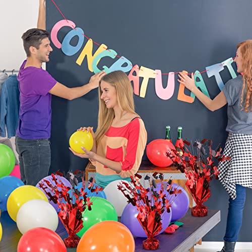 Image of Jetec 3 Pcs Graduation Table Centerpieces Graduation Table Decoration Glitter Foil Graduate Centerpieces for 2026 Grad Party Graduation Certificates(Red)