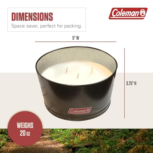 Coleman Outdoor Citronella Candle, 3-Wick Decorative Tin Bucket Candle for Patio, Backyard, Camping, and Outdoor Use, Up to 35 Hours Burn Time, 20oz - image 6