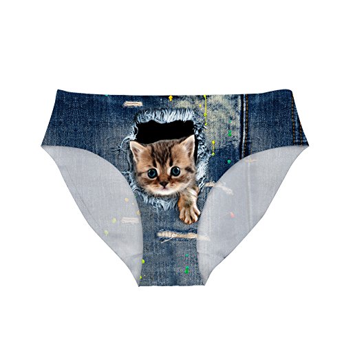 Image of Dellukee Sexy Women Underwear Briefs Breathable Hipster Panty White Alpaca Print