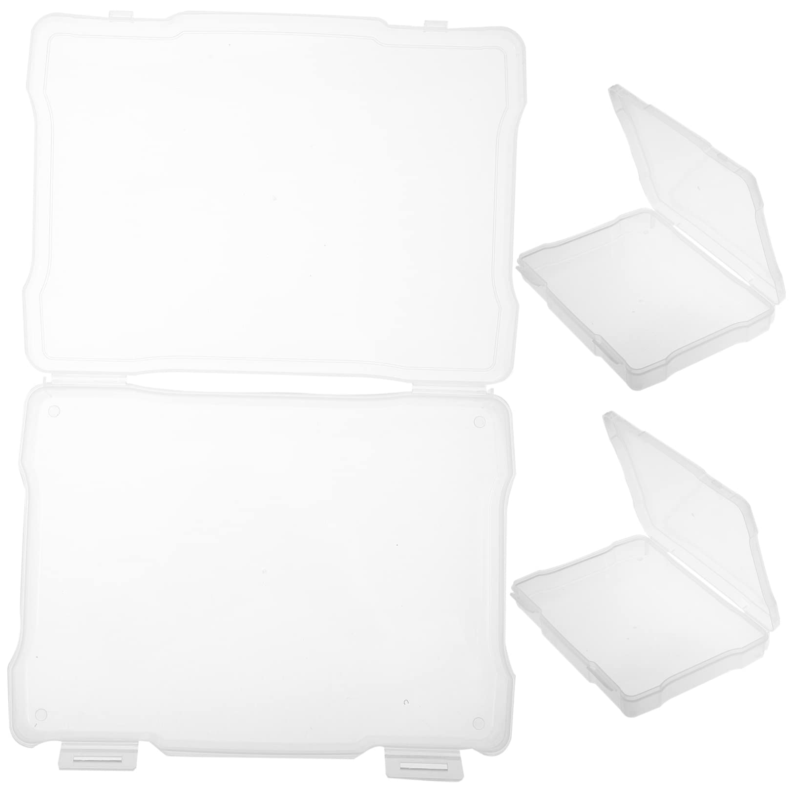 MOLUCKFU 3pcs Boxes Photo Box Picture Storage Cases Storage Organizer Household Photo Case Photo Organizers and Storage Photo Organizer Cases Photo Storage Container Cards Pp Transparent