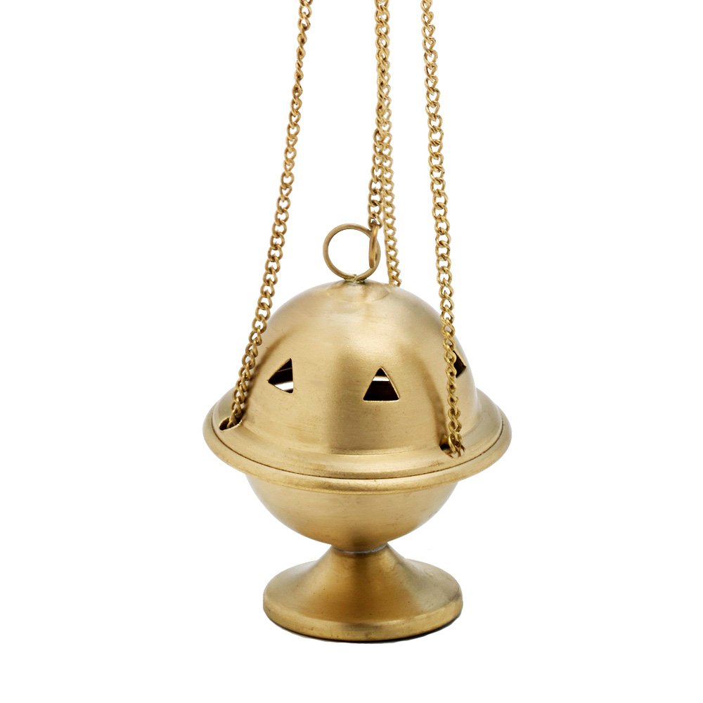 Nklaus Gold Incense Burner With Chain 30Cm Brass Incense Burner Deco 7530