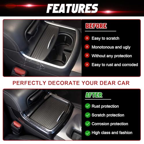 Panel cubre portavasos patrón fibra carbono para carro miniatura 4