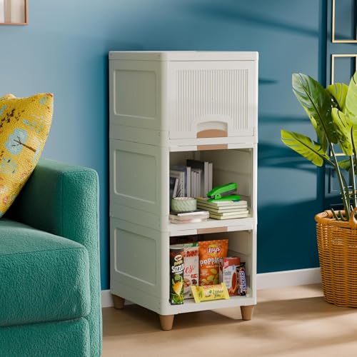 Image of Plastic Wardrobe for Clothes : Versatile Plastic Cupboard for Storage Organizer & Organisers Storage for for Neat and Storage Solutions for Clothes Collapsible Wardrobe (3 Layer)