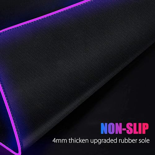 Image of CPEX RGB Gaming Mouse Pad Large Extended Soft LED Mouse Pad with 14 Lighting Modes Non-Slip Rubber Base Waterproof Desk Mat for Computer Laptop Keyboard 80 x 30cm Gamer Accessories